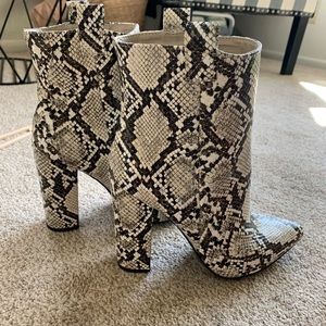 JustFab Snake Print Boots Size 7